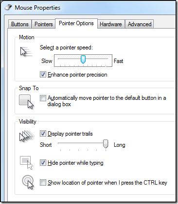 How to add trails to the mouse pointer in Windows 11