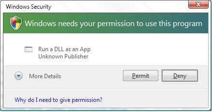 Bad dialog asking whether to run a DLL as an app